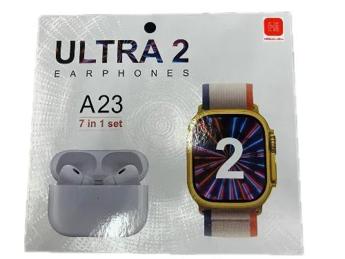 Combo Smartwatch ultra inteligente (7 en 1 ) y audífonos inalámbricos